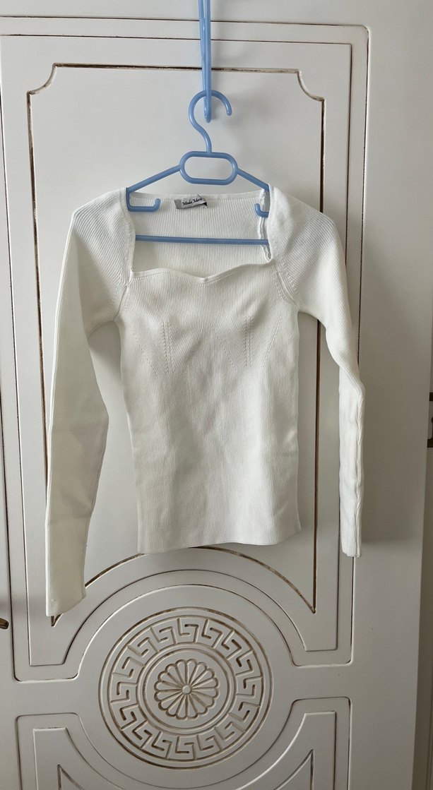 Siyah Beyaz 2 adet Uzun Kollu V Yaka İnce Triko - Görsel 2