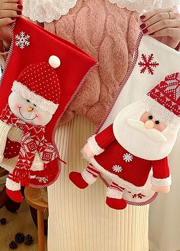  2 ad. Noel Çorabı, 45,72 cm Uzunluğunda 