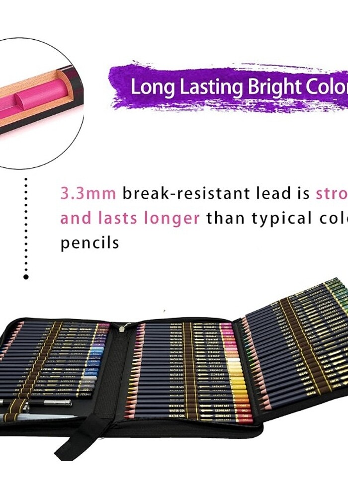 Profesyonel 72 Renk Suluboya Kalemleri  - Görsel 5