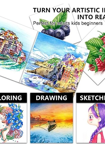 Prof. 72 Renk , Kuru Boya Kalemleri  - Görsel 5