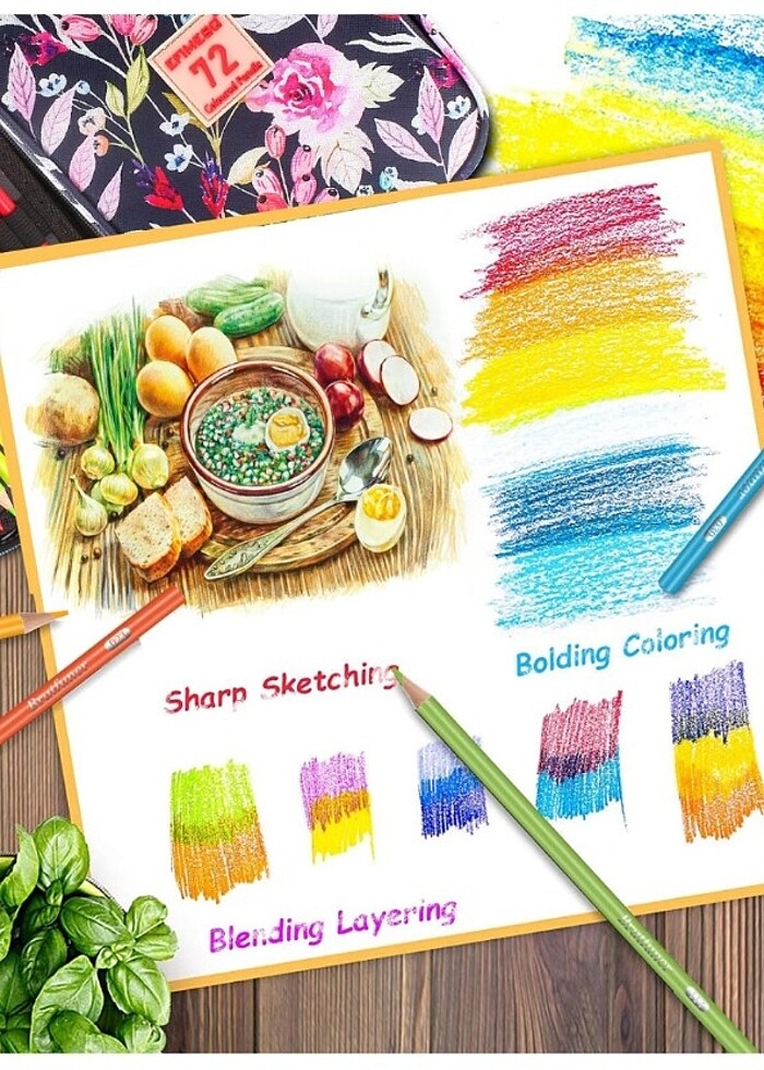 Prof. 72 Renk , Kuru Boya Kalemleri  - Görsel 4