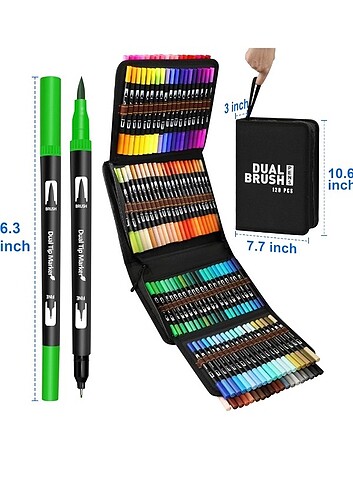 Çift Taraflı, 120 Renk, Keçeli Boya Seti - Görsel 3