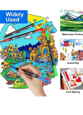 Çift Taraflı, 120 Renk, Keçeli Boya Seti - Görsel 5