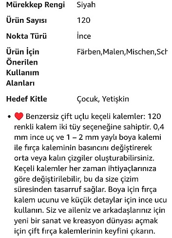 Çift Taraflı, 120 Renk, Keçeli Boya Seti - Görsel 10