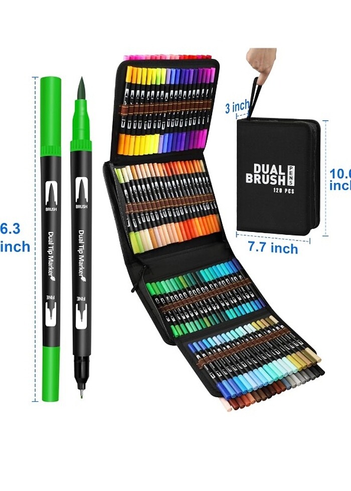 Çift Taraflı, 120 Renk, Keçeli Boya Seti - Görsel 3