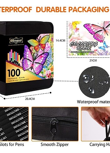 Profesyonel 100 Renk, Çantalı Boya Seti - Görsel 6