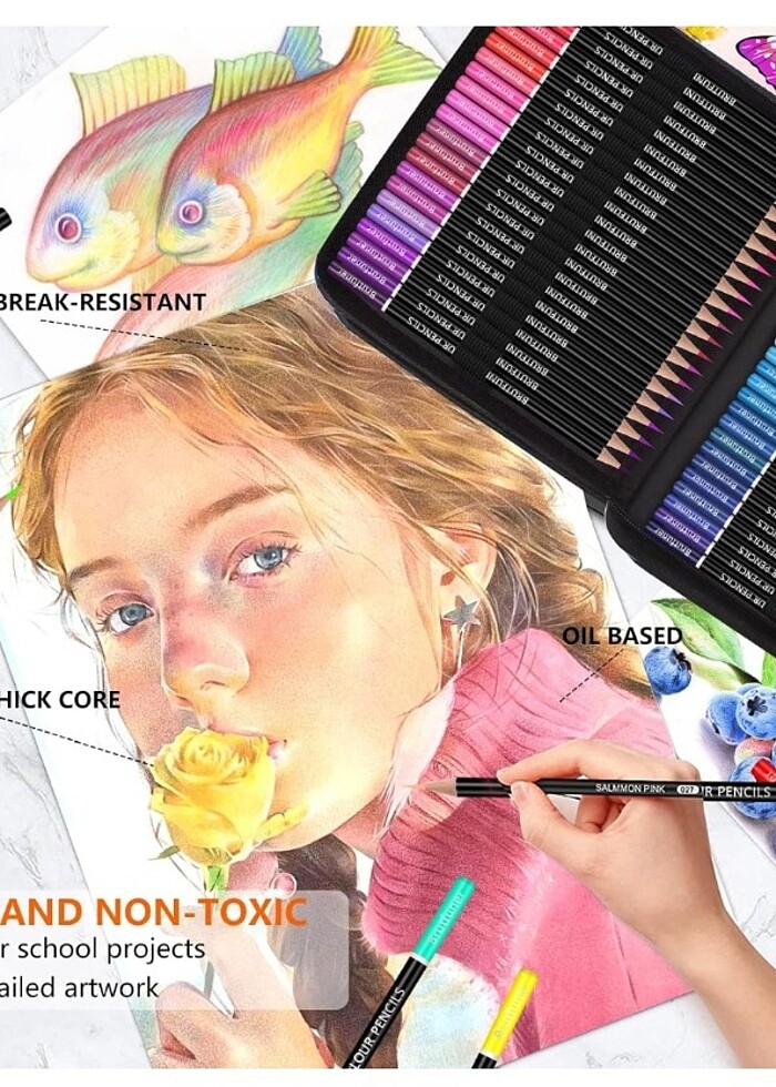 Profesyonel 100 Renk, Çantalı Boya Seti - Görsel 4