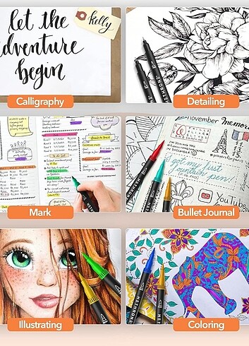 120 Renk , Çift Uçlu Boya Seti - Görsel 7