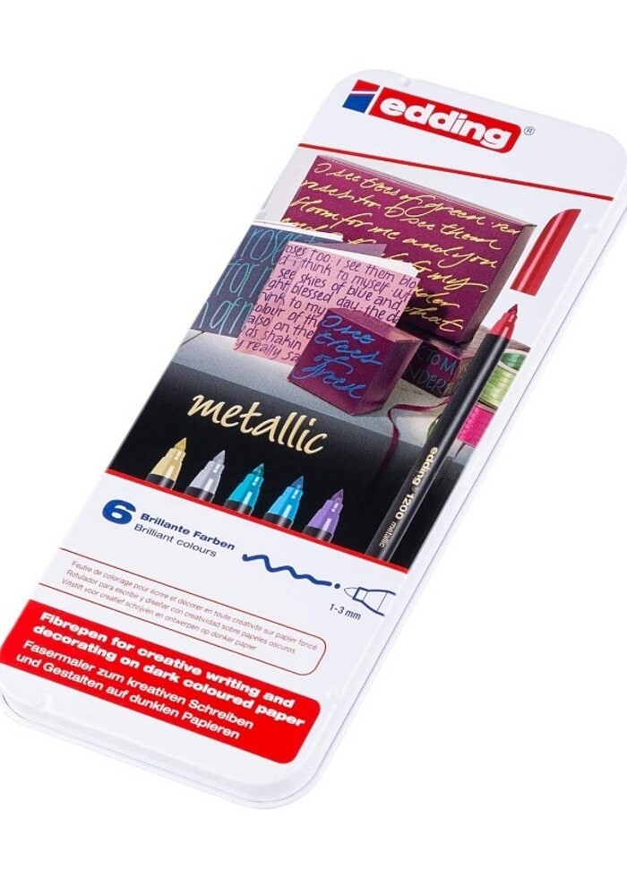 Edding 1200 Metalik 6'lı Renkli Kalem - Görsel 4