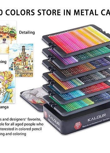 Profesyonel 180 Renk Boyama Kalemleri - Görsel 4