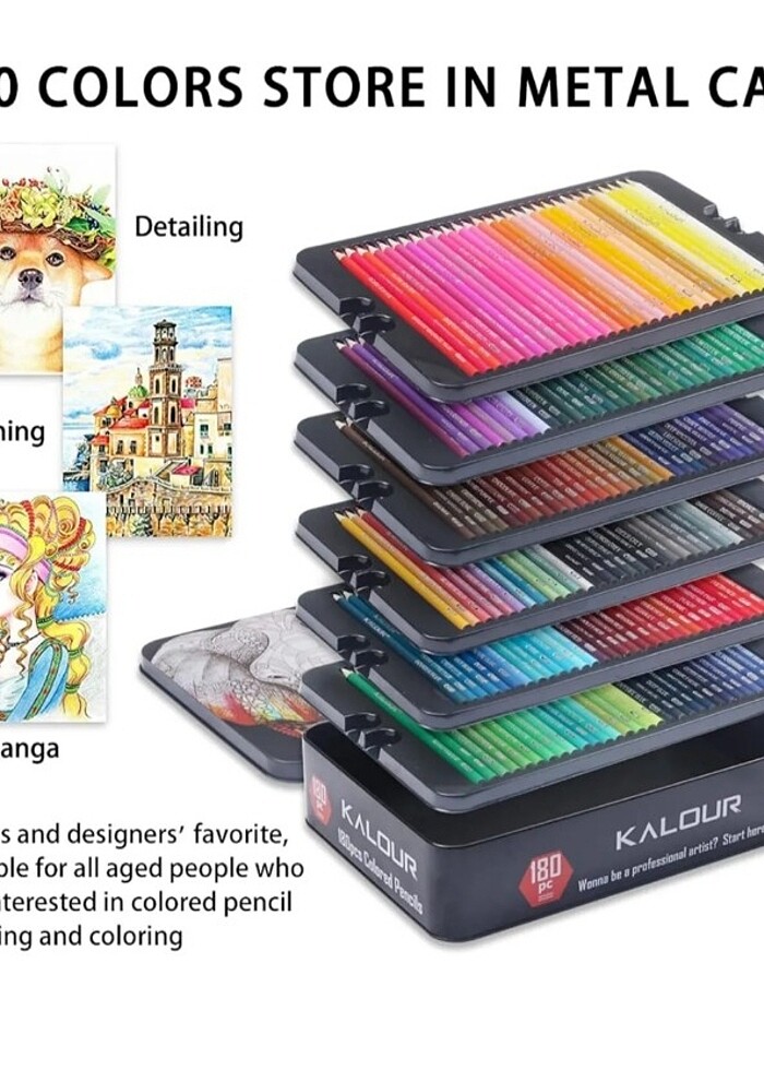 Profesyonel 180 Renk Boyama Kalemleri - Görsel 4