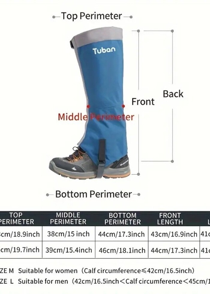 1 Çift Kar&Bacak& Yürüyüş Tozlukları - Görsel 2