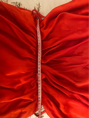 Saten kırmızı elbise - Görsel 5