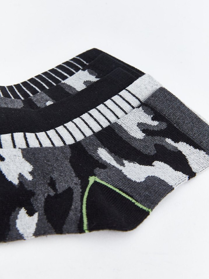 Erkek  cocuk cizgili Desenli 5'li soket Çorap Seti - Görsel 3
