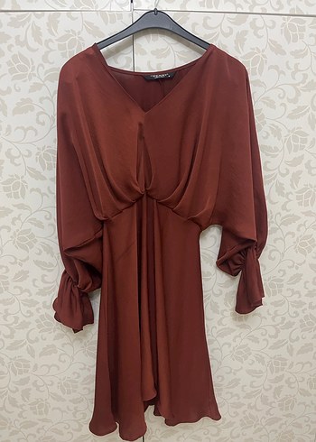 Bordo V Yaka Salaş Uzun Kollu Tunik - Görsel 3