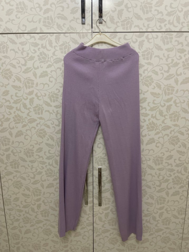 Mor V Yaka Örgü takım - Görsel 3