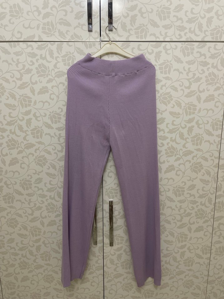 Mor V Yaka Örgü takım - Görsel 2