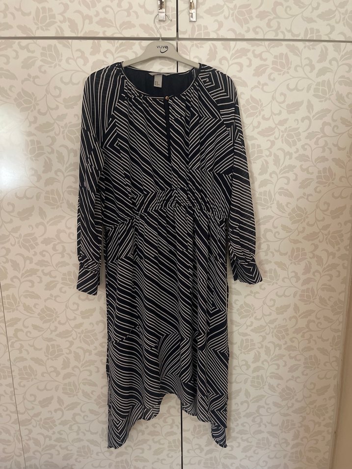 Zebra Desenli Siyah Uzun Hamile Tunik - Görsel 2