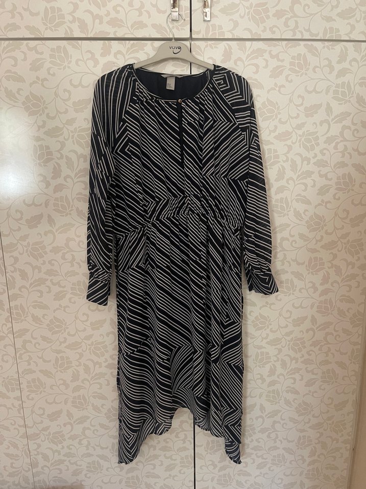 Zebra Desenli Siyah Uzun Hamile Tunik - Görsel 5