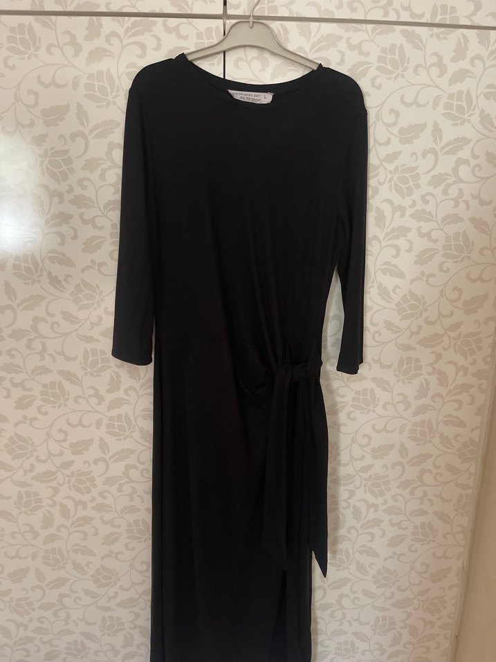 Elbise düz siyah - Görsel 2