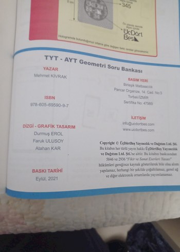 TYT-AYT Geometri Soru Bankası 1. Kitap - Görsel 2