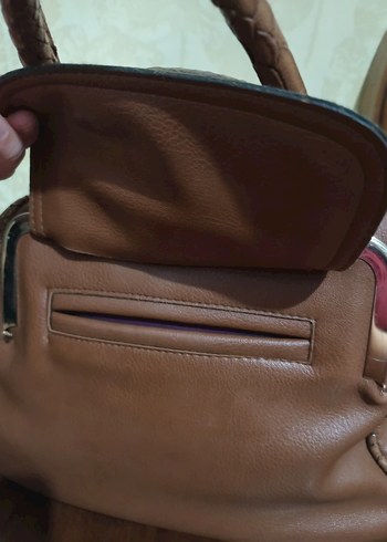 Kahverengi Deri Tokalı Kadın Çanta - Görsel 3