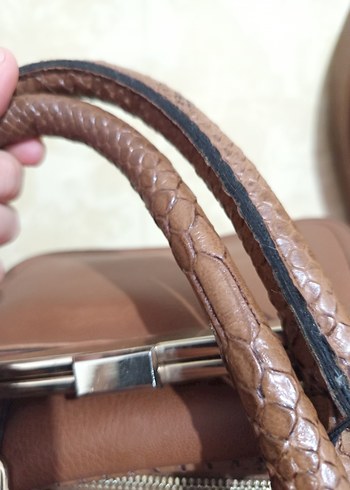 Kahverengi Deri Tokalı Kadın Çanta - Görsel 5