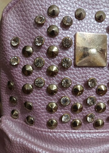 Mor Deri Kadın Sırt Çantası - Görsel 3