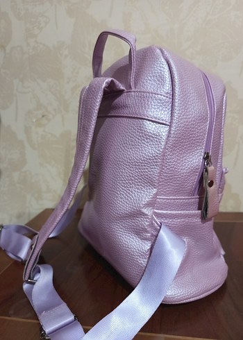 Mor Deri Kadın Sırt Çantası - Görsel 7