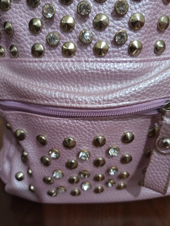 Mor Deri Kadın Sırt Çantası - Görsel 4