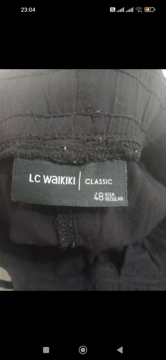 Siyah Kadın Salaş Midi Kumaş Pantolon - Görsel 4