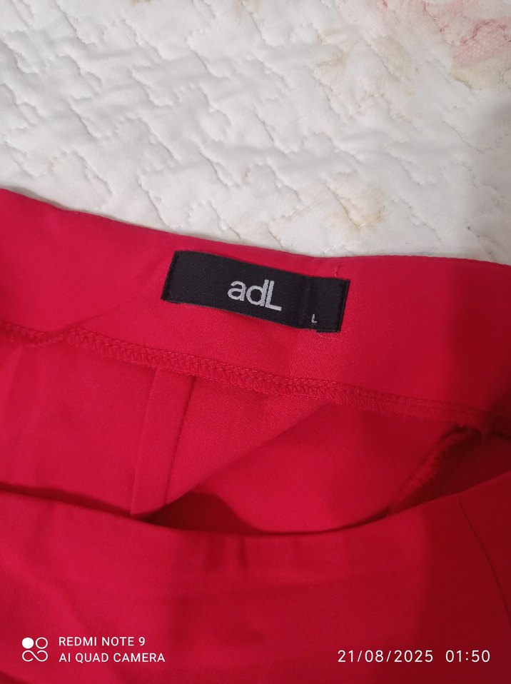 Fermuarlı Kırmızı Uzun Kalem Etek - Görsel 4