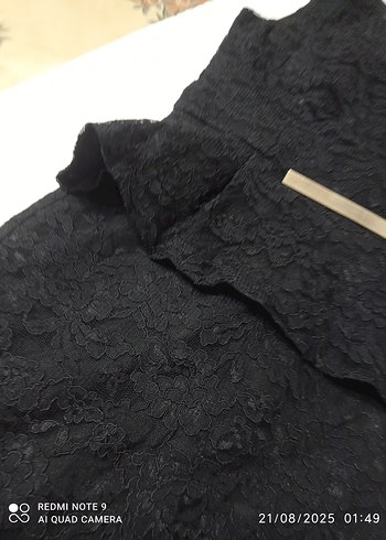 Siyah Dantelli Midi Kalem Etek - Görsel 8