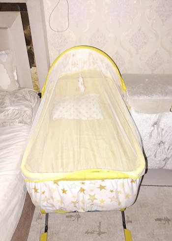 Sarı Yıldız Desenli Bebek Sepeti - Görsel 3