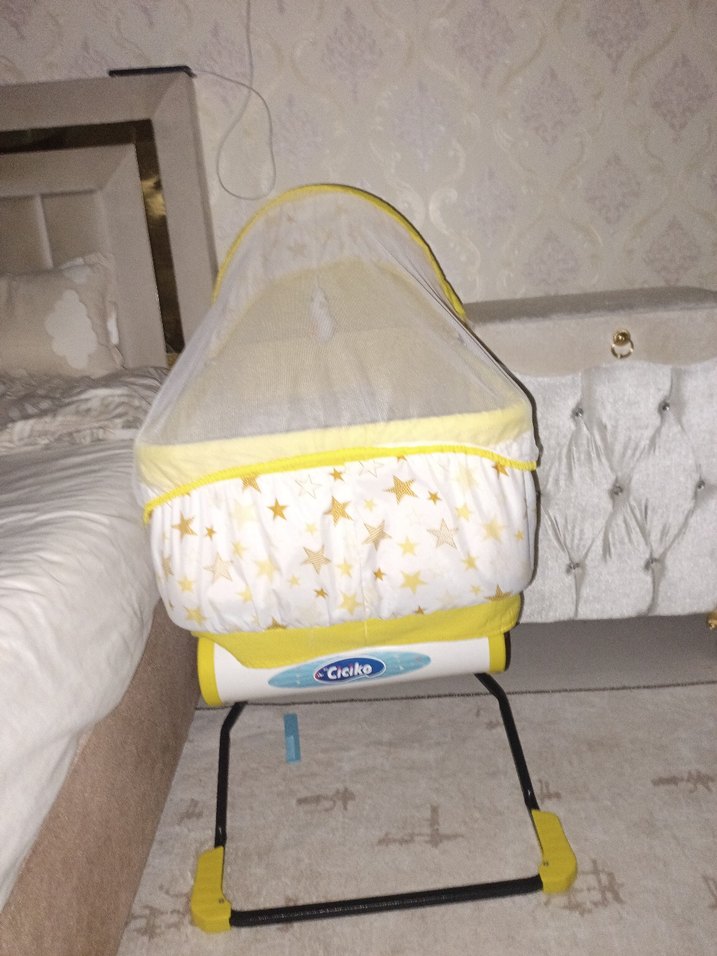 Sarı Yıldız Desenli Bebek Sepeti - Görsel 5