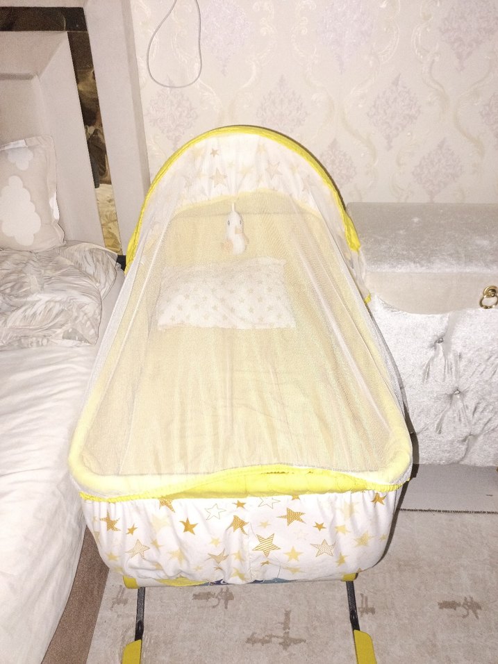 Sarı Yıldız Desenli Bebek Sepeti - Görsel 3