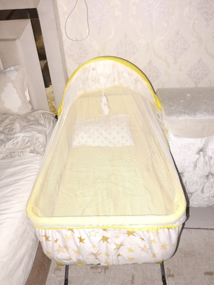 Sarı Yıldız Desenli Bebek Sepeti - Görsel 4