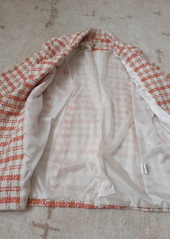 Düğmeli Kareli Midi Kadın Ceket - Görsel 10