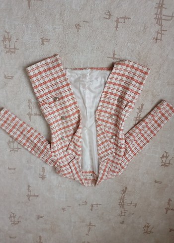 Düğmeli Kareli Midi Kadın Ceket - Görsel 9