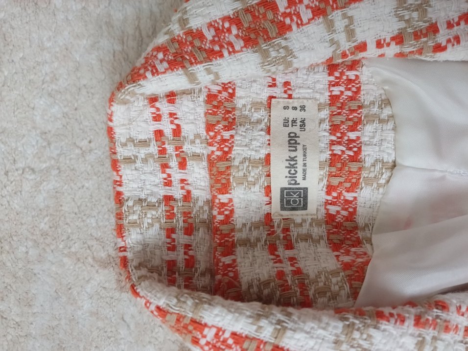 Düğmeli Kareli Midi Kadın Ceket - Görsel 5