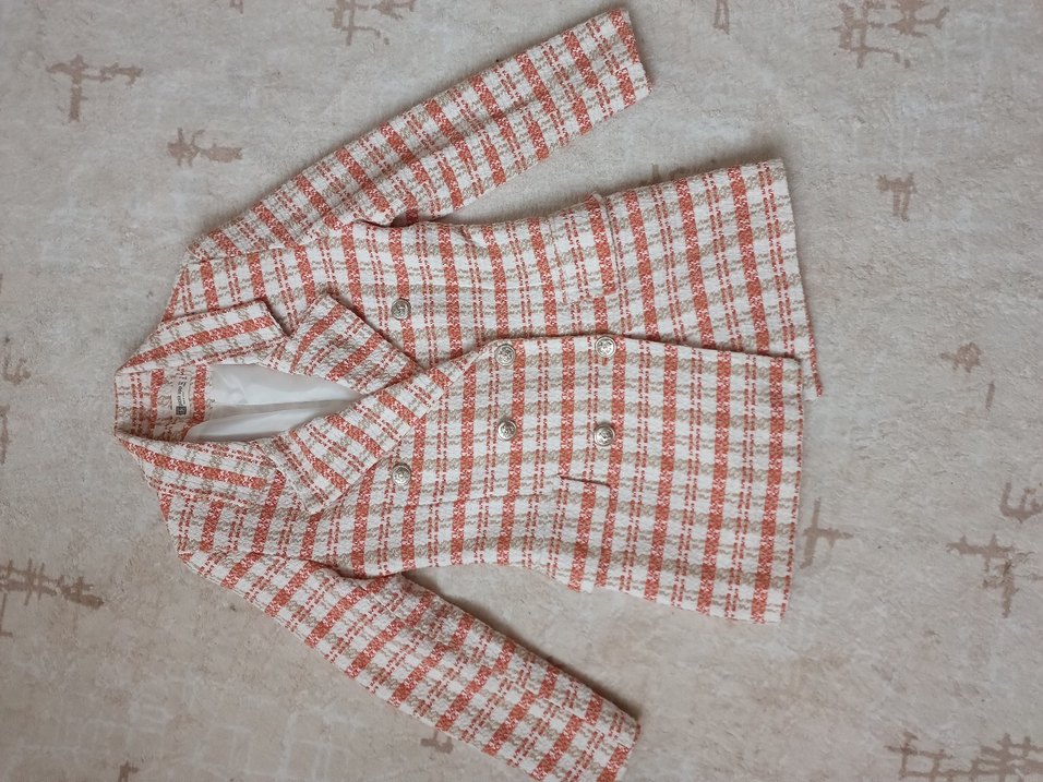 Düğmeli Kareli Midi Kadın Ceket - Görsel 2