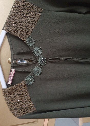 Kahverengi Nakışlı Zincir Detaylı Bohem Bluz - Görsel 7