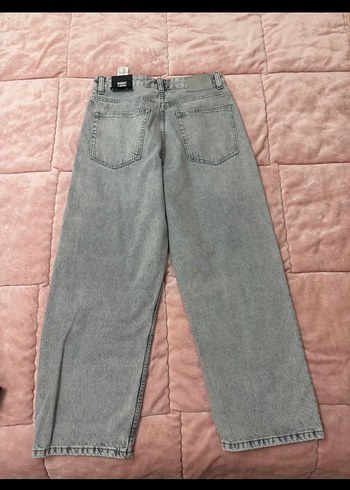 Gri Bol Kesim erkek Denim Pantolon - Görsel 2