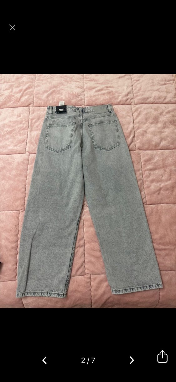 Gri Bol Kesim erkek Denim Pantolon - Görsel 2