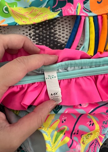 4 Yaş Beden çeşitli Renk Renkli Desenli Kız Bikini