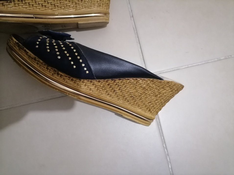 Mavi Rugan Kadın Dolgu Topuk Terlik - Görsel 3