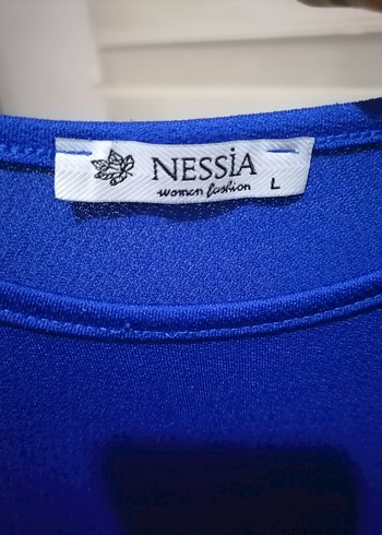 Mavi Fırfırlı Uzun Kollu Midi Tunik - Görsel 2