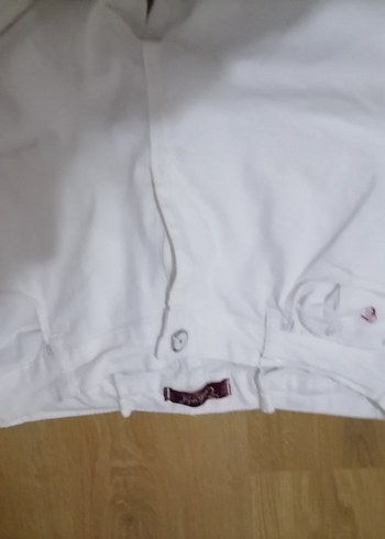 Beyaz  Midi Kadın Kumaş Pantolon - Görsel 2