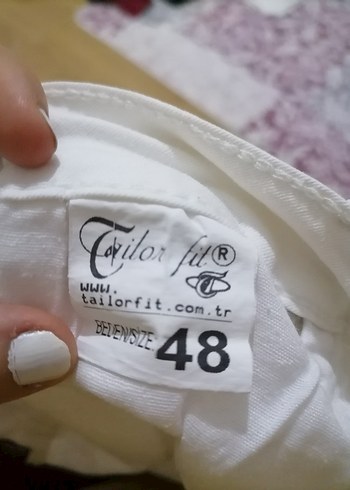 Beyaz  Midi Kadın Kumaş Pantolon - Görsel 4