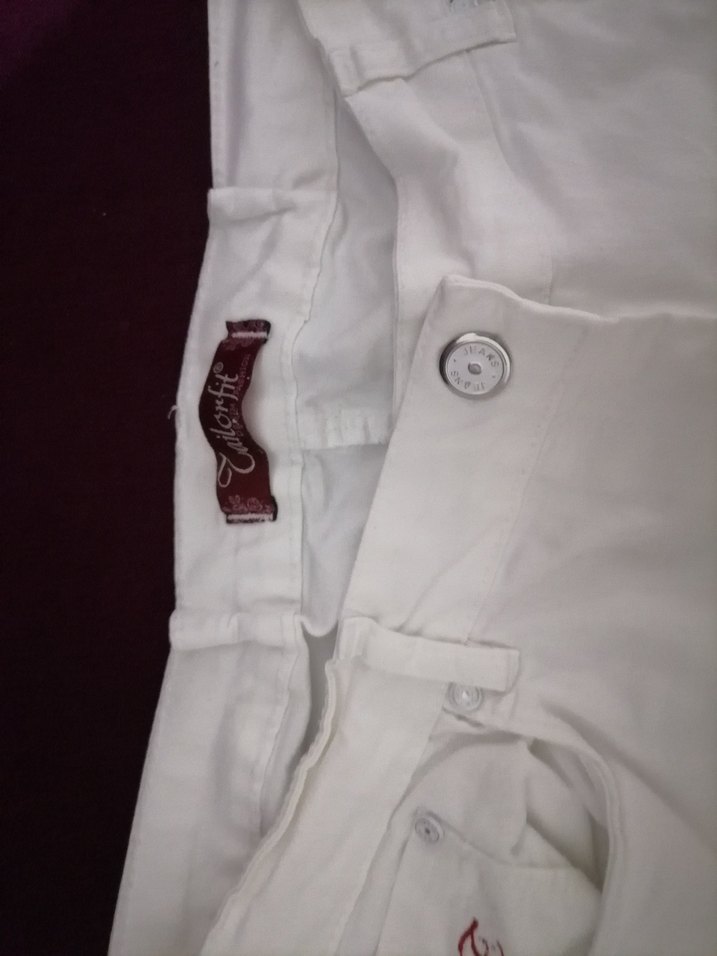 Beyaz  Midi Kadın Kumaş Pantolon - Görsel 3